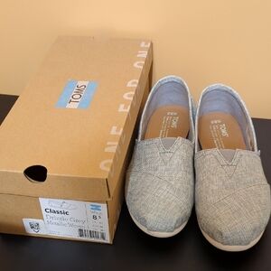 Toms Gray Moccasins Slip-On Shoes